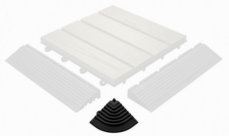 Pi&egrave;ce d'angle de finition pour carrelage clic 28 mm