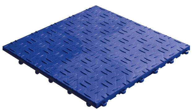 Dalle &agrave; clic plastique 18 mm aspect plaque diamant&eacute;e BoDiamond bleu