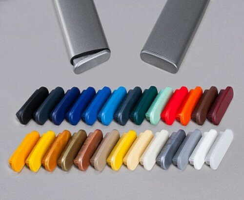 Embout pour profil&eacute; de garde-corps d&#039;escalier en PVC F408-018 blanc nacr&eacute;