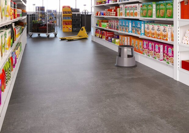 Dalle PVC &agrave; clipser 6.5 mm RockFit Click aspect b&eacute;ton shale