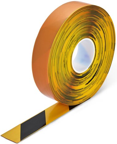 Vloermarkeringstape extra dun Thinstripe 50 mm geel-zwart