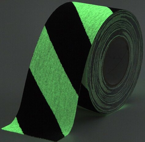 Glow in Dark Antisliptape gestreept 100 mm