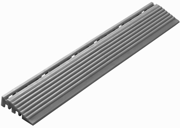 Afwerkrand recht voor 18 mm PP kliktegels grijs aluminium