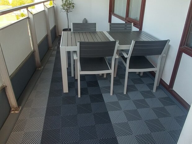 BoDeck Standard Balkonvloertegel &ndash; Open Drainage Kliktegel (PP)| Blauw