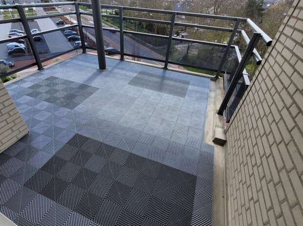 BoDeck Standard Balkonvloertegel &ndash; Open Drainage Kliktegel (PP)| Donkergrijs