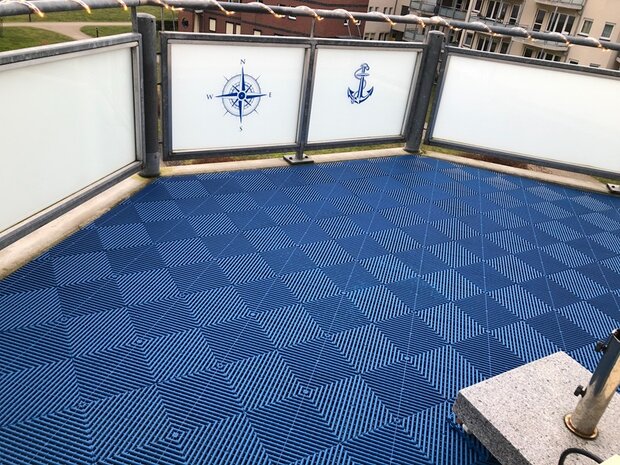 BoDeck Grid balkontegels 18 mm&ndash; open kliktegels | Wit-Alu