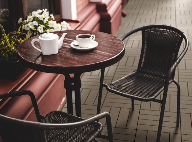 BoFudra balkonvloer 12 mm-houtlook- grijs