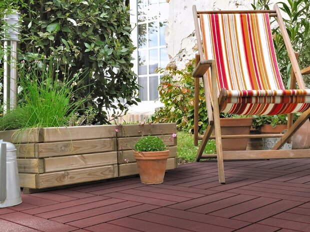 BoFudra balkonvloer 12 mm-houtlook- grijs