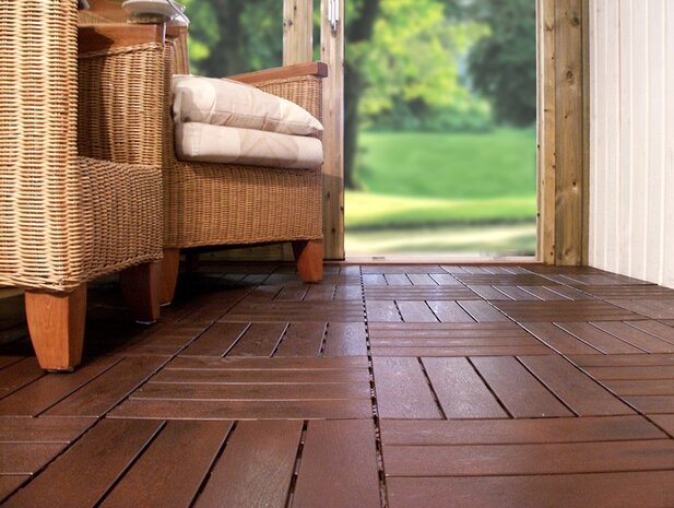 BoFudra balkonvloer 12 mm-houtlook- zwart