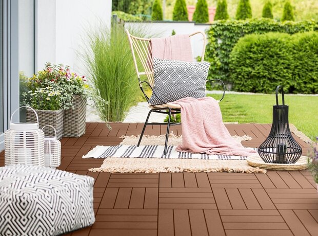 BoFudra balkonvloer 12 mm-houtlook- mahony