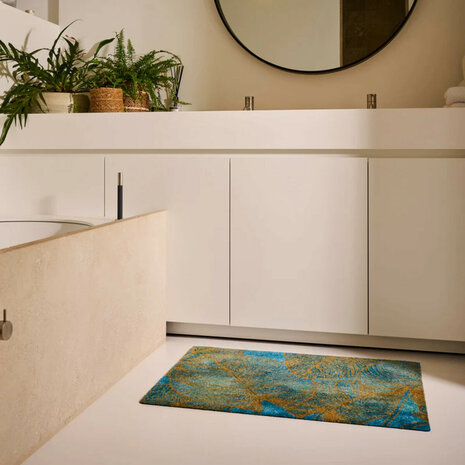 ColorStar Botanica binnendeurmat-turkoois-85x115 cm