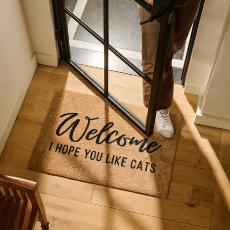 ColorStar- I Hope you like cats- binnendeurmat-kameel-85x115 cm