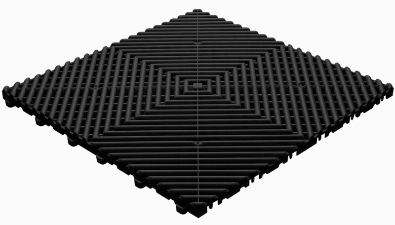 BoDeck garagevloeren 18 mm&ndash;zwart- open kliktegels 