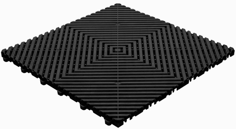 BoGrid balkontegels 18 mm&ndash;open kliktegels-vlak | Zwart
