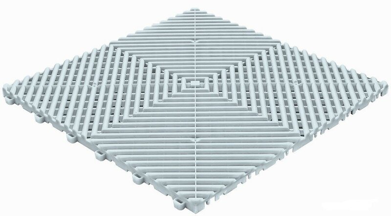 BoDeck balkonvloeren 18 mm &ndash; open kliktegels-afgerond | Lichtgrijs