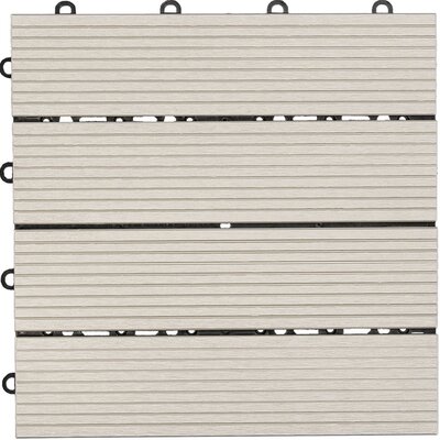 Carrelage clic WPC nervuré gris clair