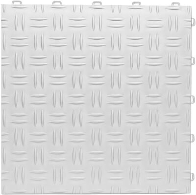Dalle à clic plastique 18 mm aspect plaque diamantée BoDiamond blanc-alu Dalle à clic plastique 18 mm aspect plaque diamantée BoDiamond blanc-alu