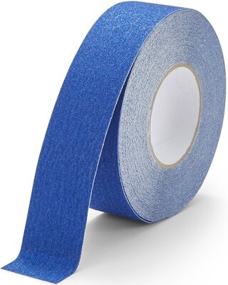 Bande antidérapante grain fin 50 mm bleu