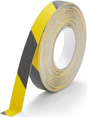 Bande antidérapante grain fin 25 mm noir-jaune