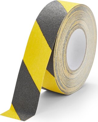 Bande antidérapante grain fin 50 mm noir-jaune