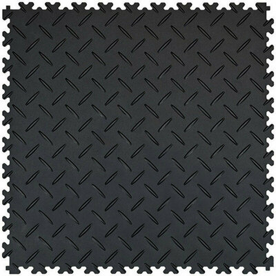 BoSepta Dalle PVC Clipsable Garage –7mm-noir-plaque-striee