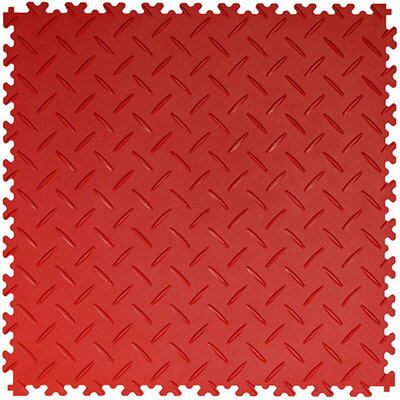 BoSepta Dalle PVC Clipsable Garage –7mm-rouge-plaque-striee