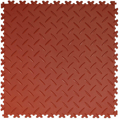 BoSepta Dalle PVC Clipsable Garage –7mm-brun-rougeâtre-plaque-striee