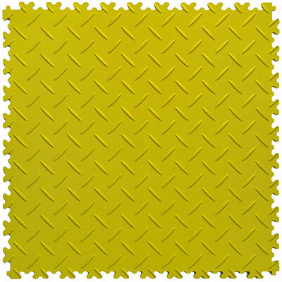 BoSepta Dalle PVC Clipsable Garage –7mm-jaune-plaque-striee