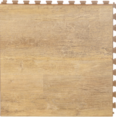 BoTiendra dalle clipsable design en PVC pour sol de garage - aspect bois Vintage Sand