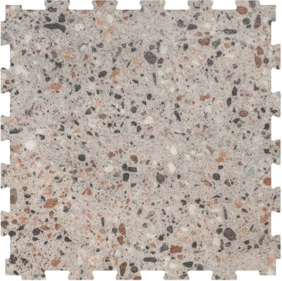 RockFit dalles de garage en PVC clipsables - 6,5 mm - béton-brun-brillant
