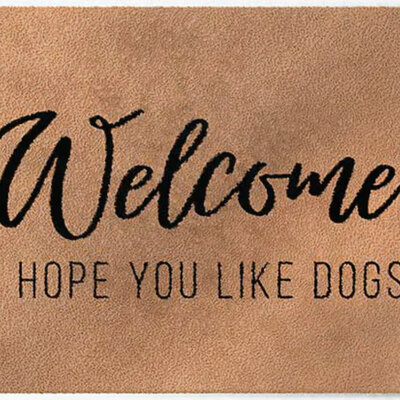 Tapis d’intérieur ColorStar- I Hope you like dogs- chameau–85x115 cm